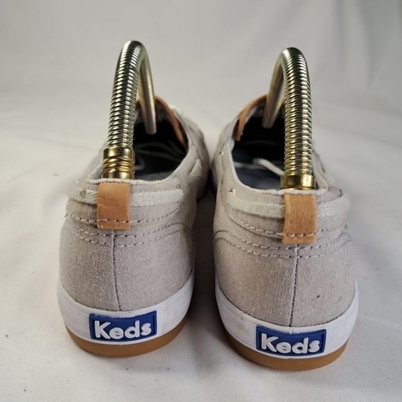 Keds lt gray canvas boatshoe sneakers women's size 6 - Picture 5 of 9